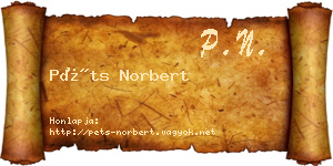 Péts Norbert névjegykártya
